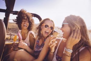 Teens enjoying gelato and sorbet