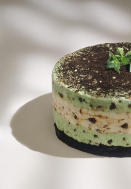 Chocolate Chip and Mint Gelato Cake